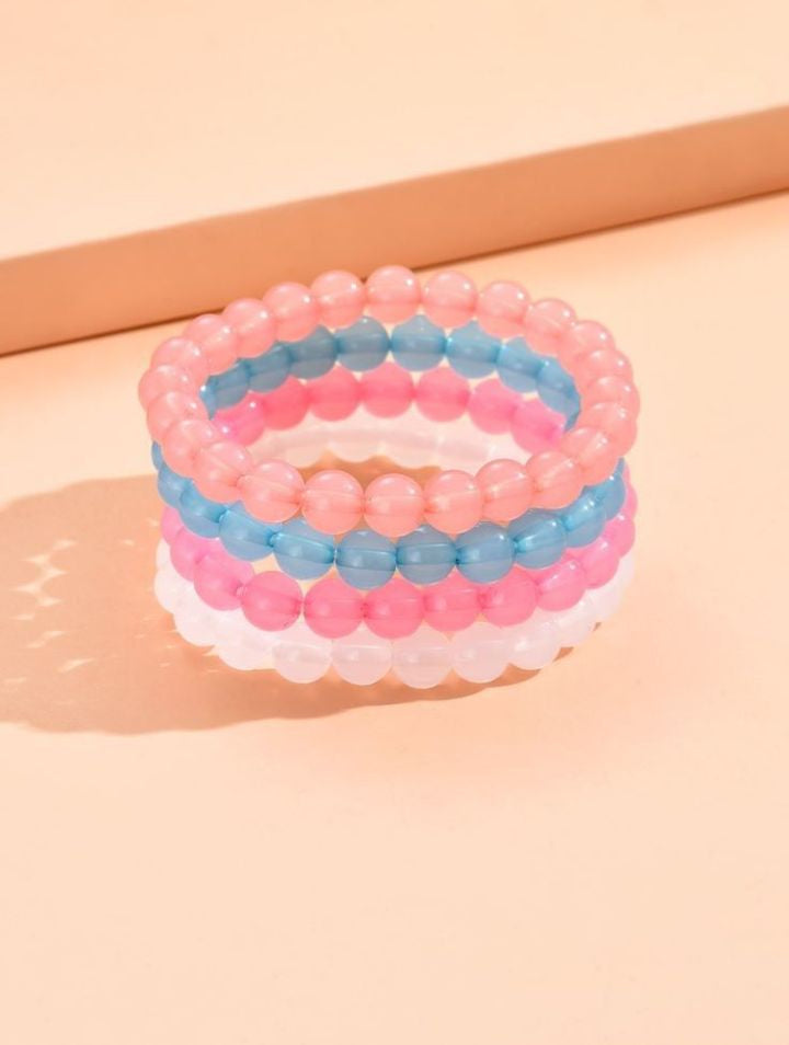 Colorful Glass Pearl Bracelet for Girls