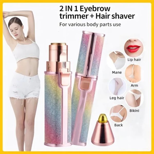 2-in-1 Portable Electric Epilator and Eyebrow Trimmer for Women