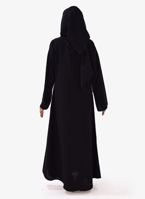 Black Arabis Plain Designed Abaya