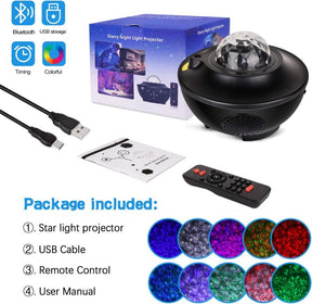 Projector Galaxy Night Light with Ocean Wave Music Speaker Sky Light Projector