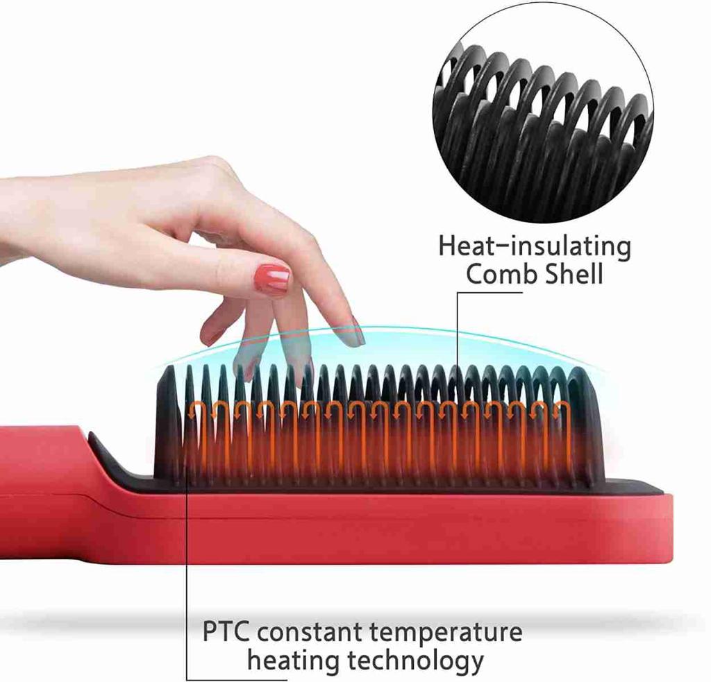 Electric Hair Straightening Brush For Women- 39 Seconds Quick Heat